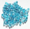 100 4mm Faceted Crystal, Aqua, & Montana Firepolish Beads